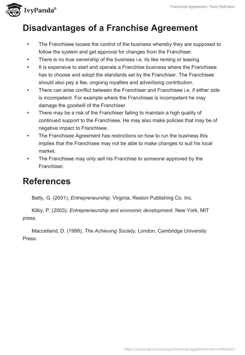 Franchise Agreement: Term Definition. Page 2