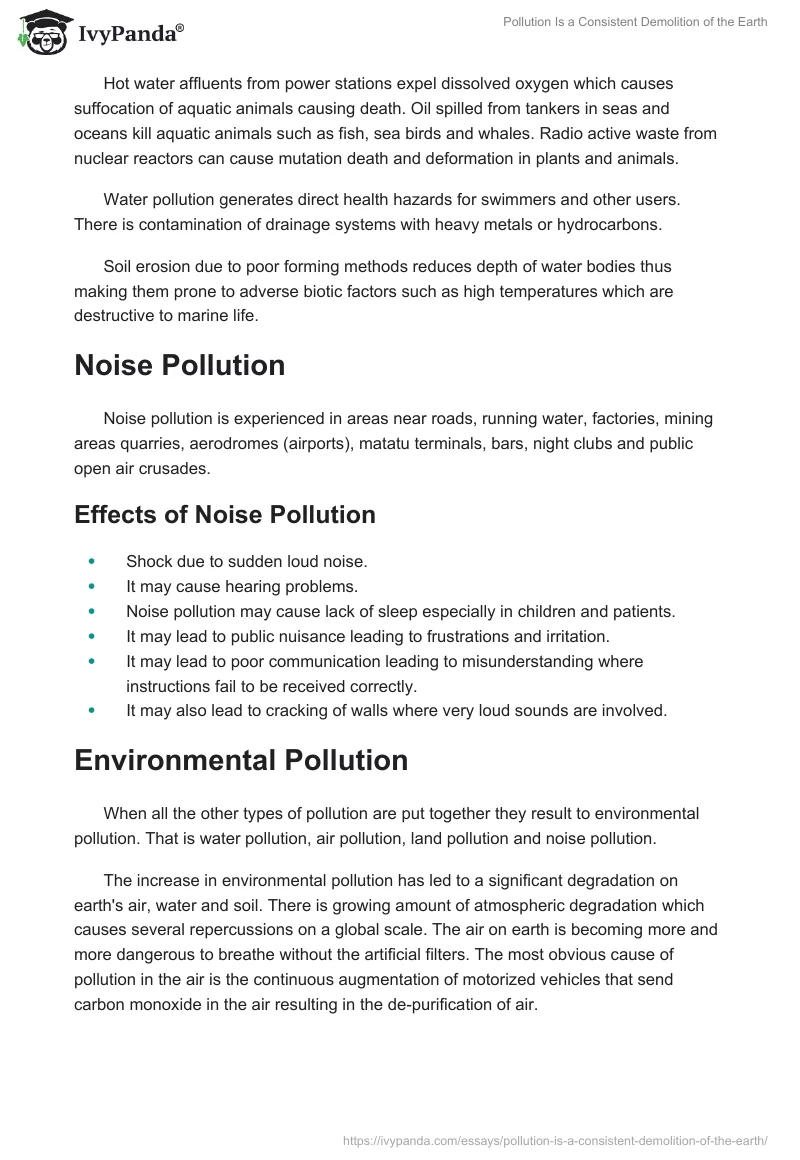 Pollution Is a Consistent Demolition of the Earth. Page 4