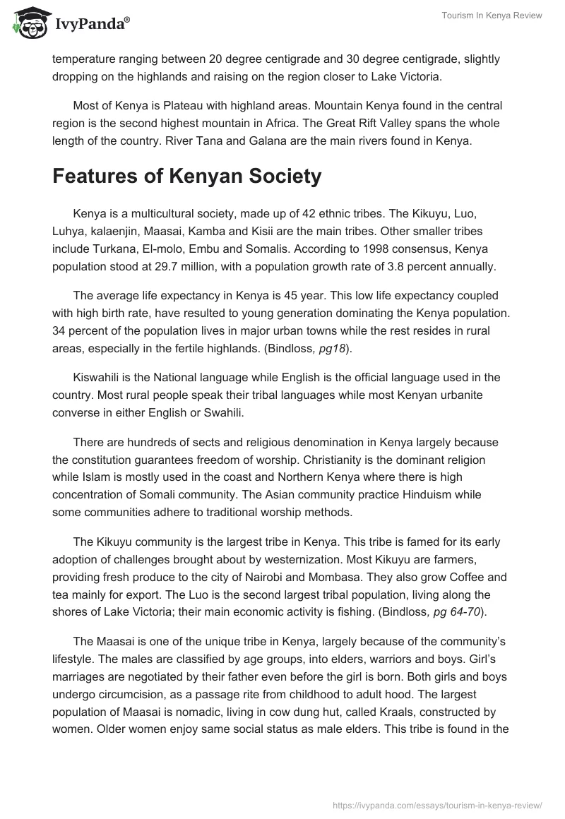 Tourism In Kenya Review. Page 5