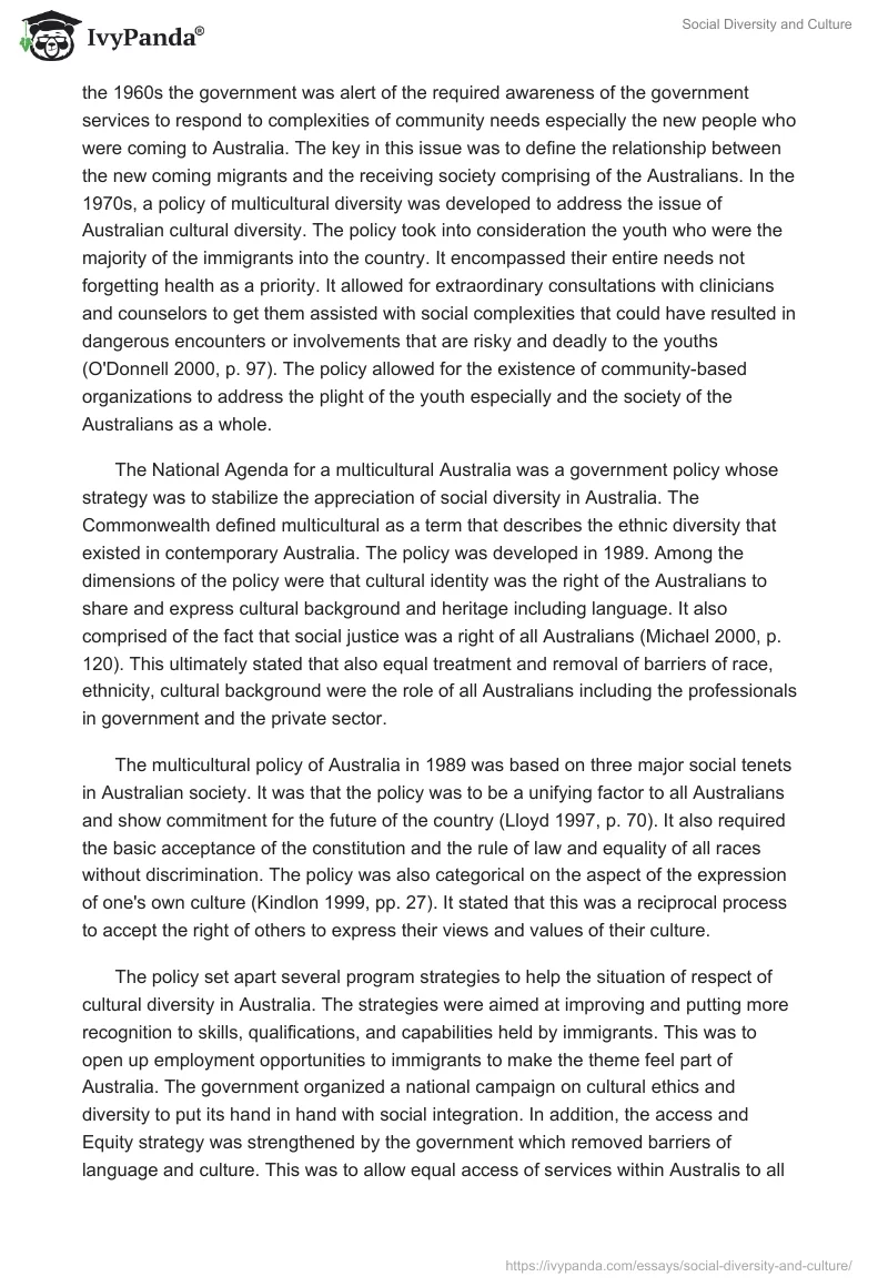 Social Diversity and Culture. Page 4