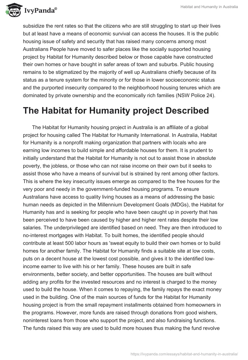 Habitat and Humanity in Australia. Page 2