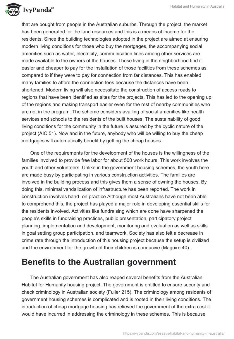 Habitat and Humanity in Australia. Page 5