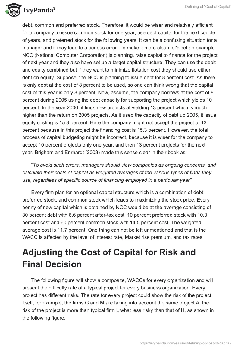 Defining of “Cost of Capital”. Page 2