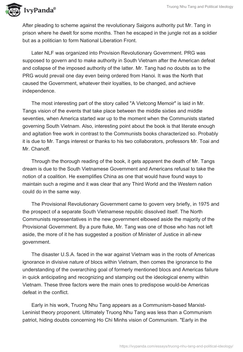 Truong Nhu Tang and Political Ideology. Page 2