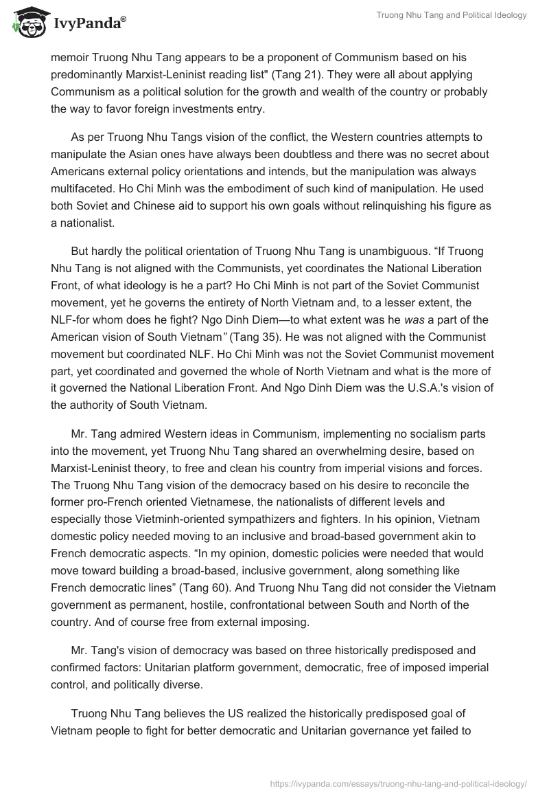 Truong Nhu Tang and Political Ideology. Page 3