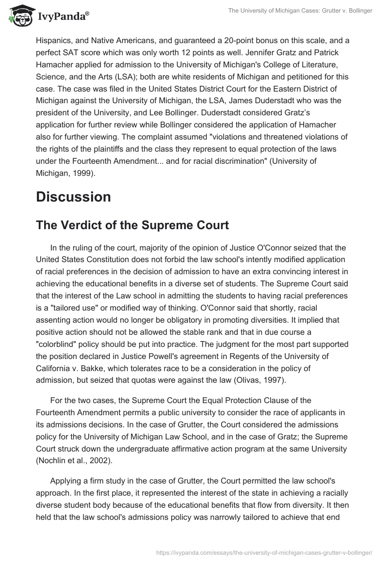 The University of Michigan Cases: Grutter v. Bollinger. Page 2