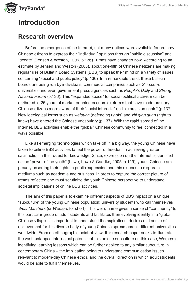 BBSs of Chinese “Wemers”: Construction of Identity. Page 2