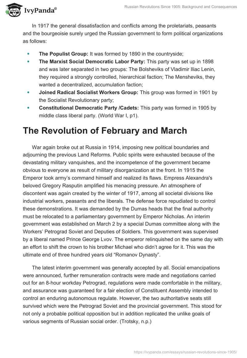 Russian Revolutions Since 1905: Background and Consequences. Page 3