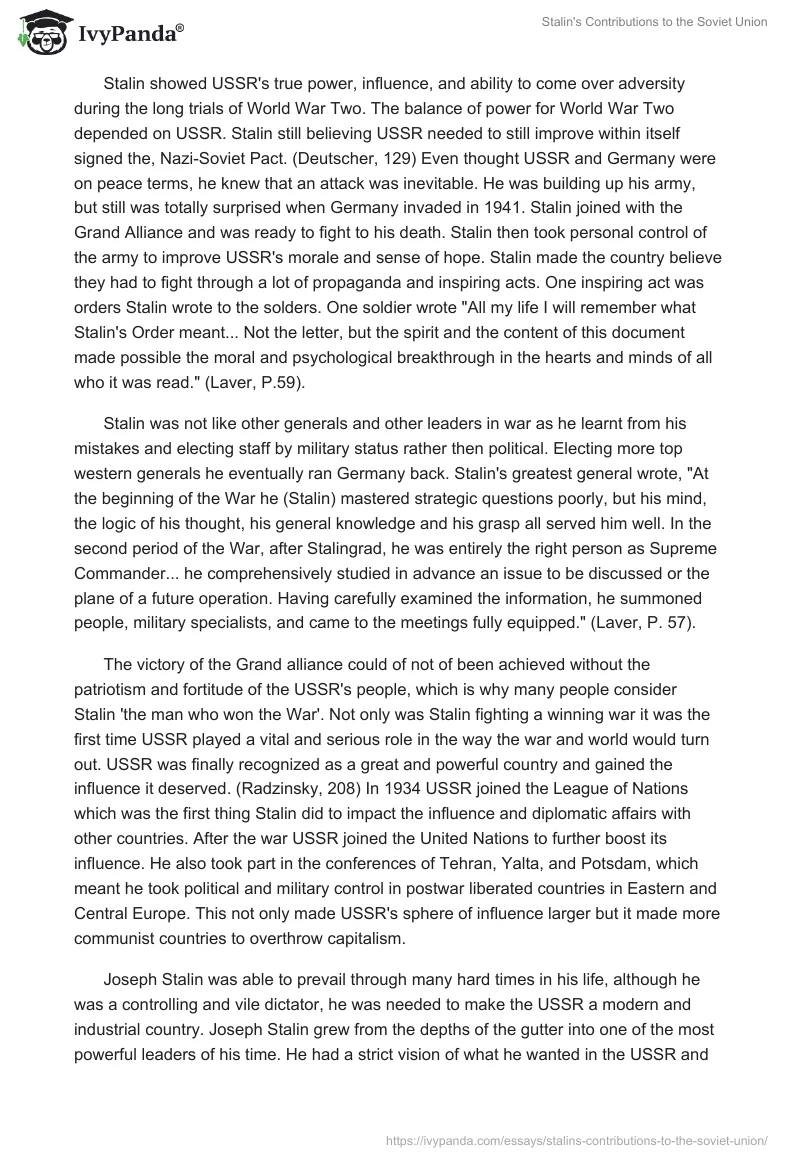 Stalin's Contributions to the Soviet Union. Page 4