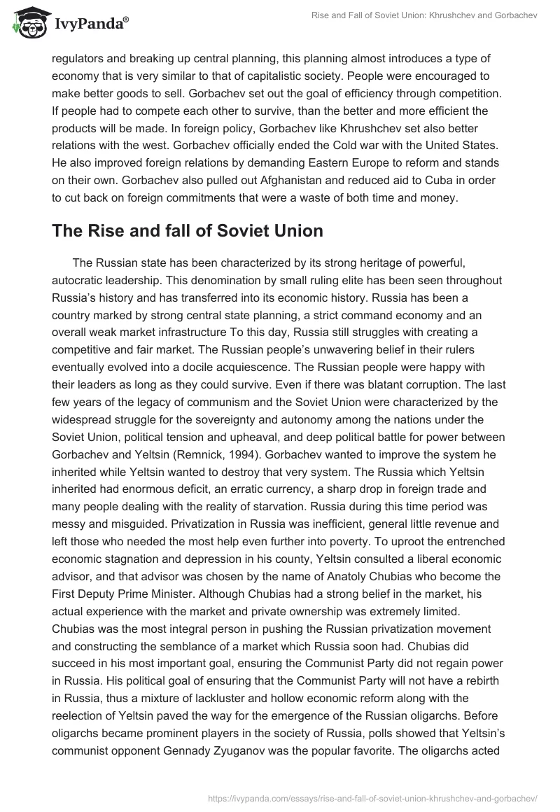 Rise and Fall of Soviet Union: Khrushchev and Gorbachev. Page 3