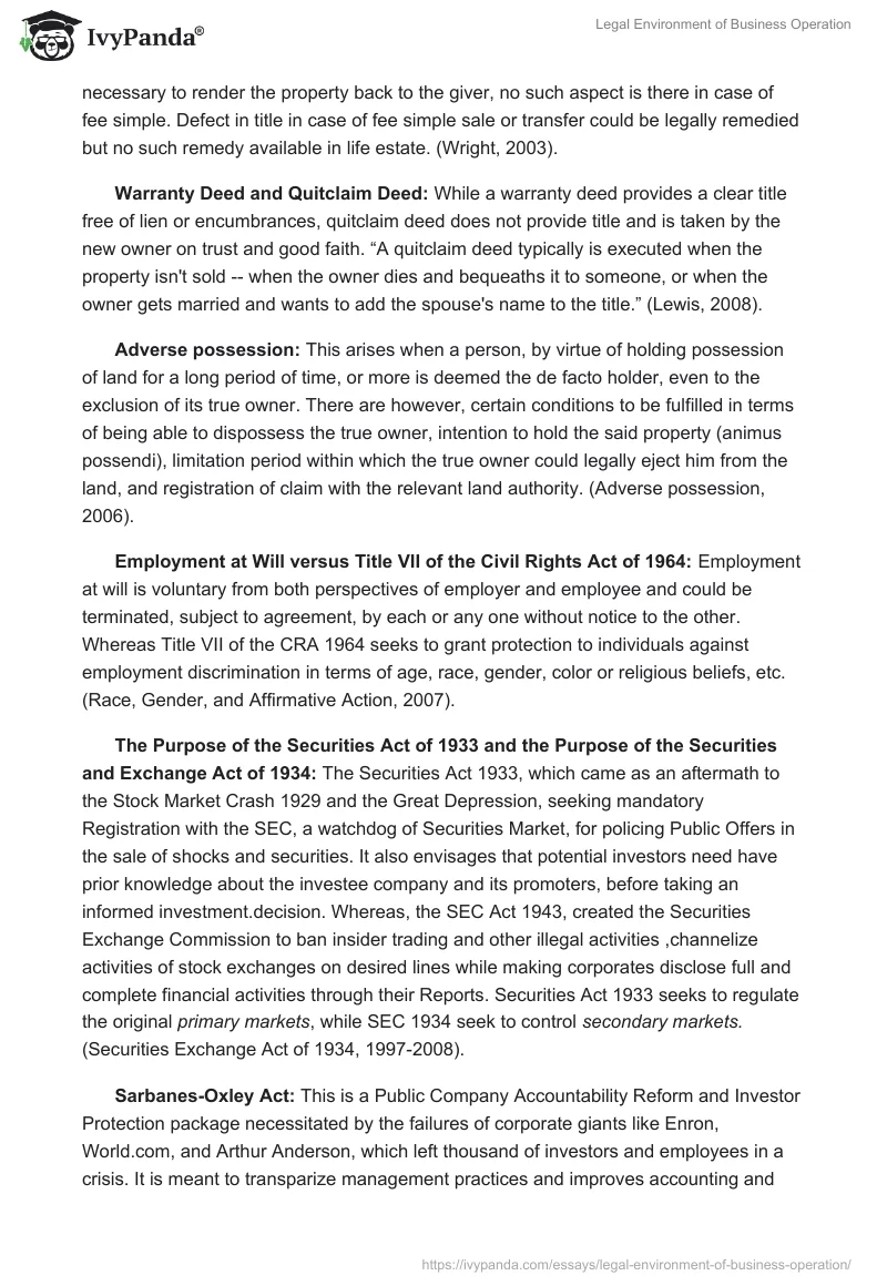 Legal Environment of Business Operation. Page 4