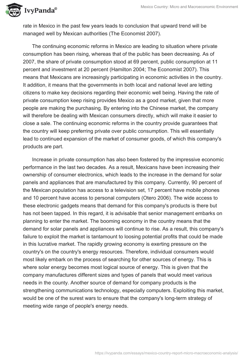 Mexico Country: Micro and Macroeconomic Environment. Page 3