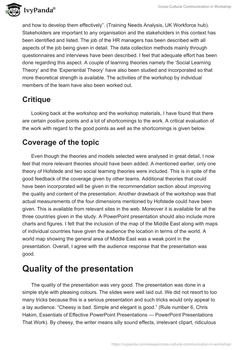 Cross-Cultural Communication in Workshop. Page 3