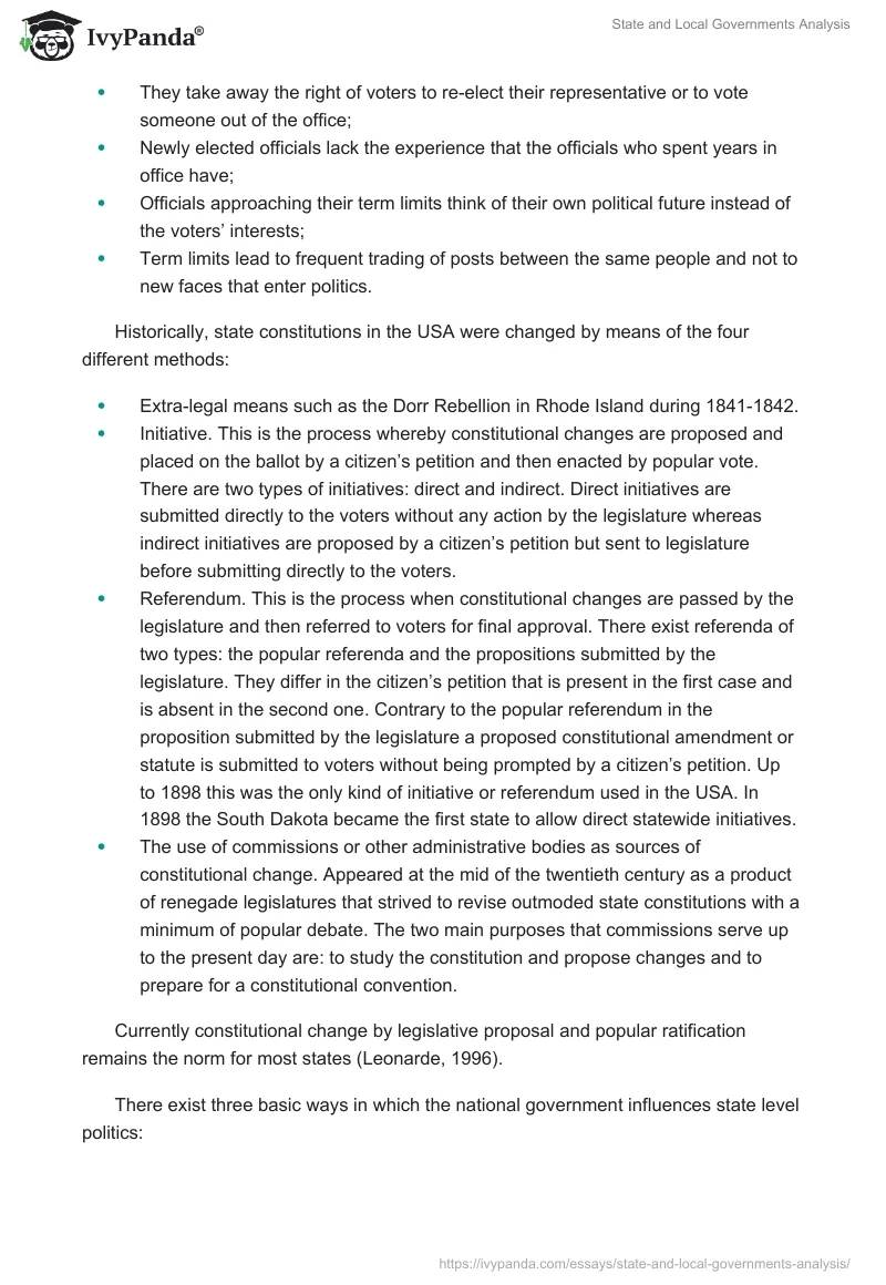State and Local Governments Analysis. Page 2