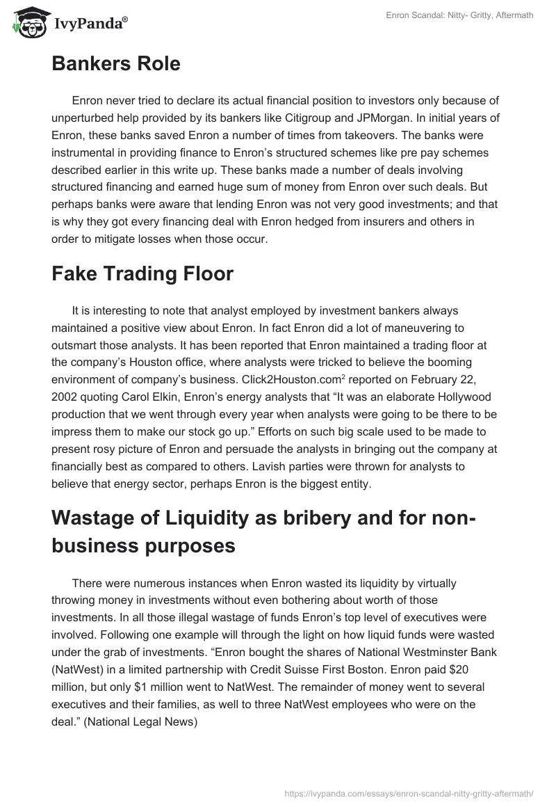 Enron Scandal: Nitty- Gritty, Aftermath. Page 4