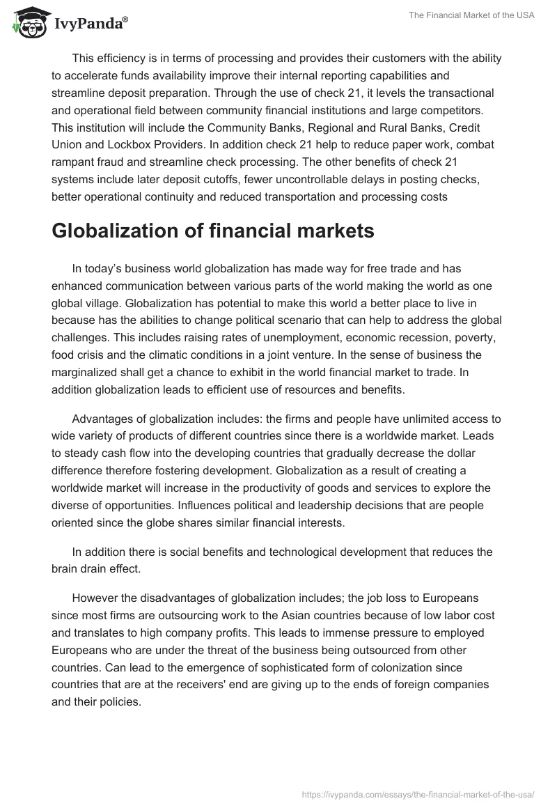 The Financial Market of the USA. Page 5