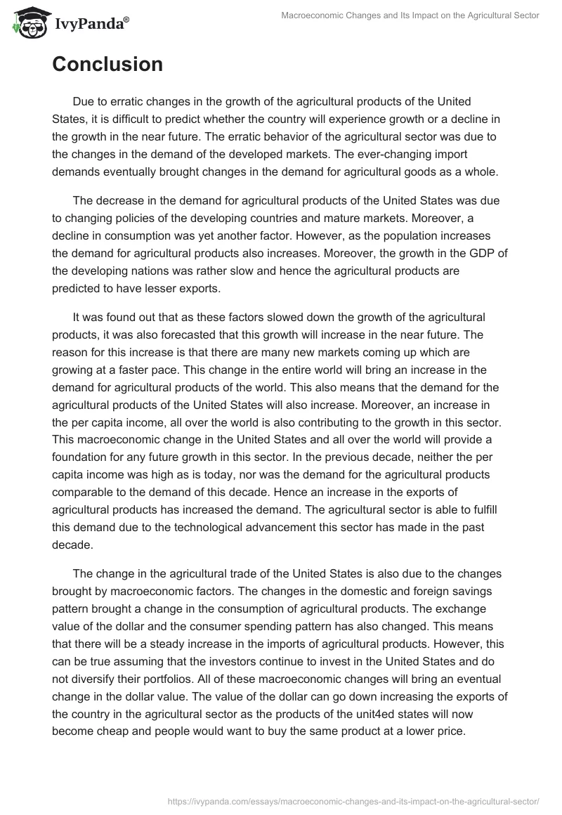 Macroeconomic Changes and Its Impact on the Agricultural Sector. Page 5