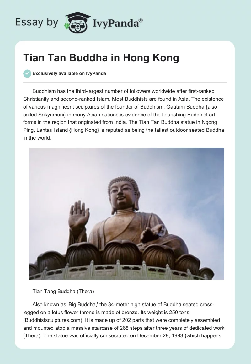 Tian Tan Buddha in Hong Kong. Page 1