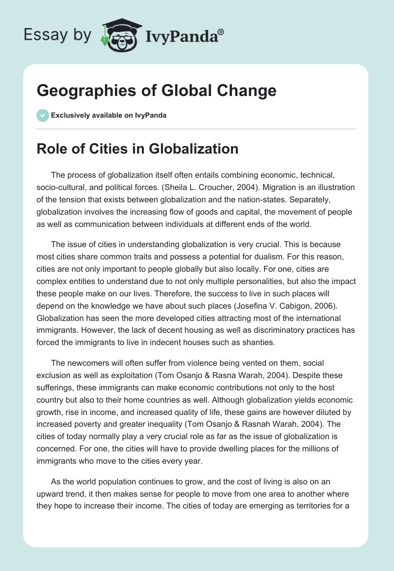 Geographies of Global Change. Page 1
