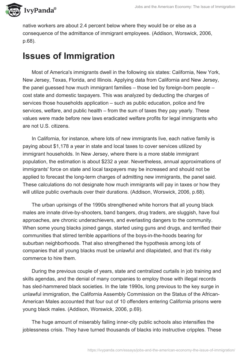 Jobs and the American Economy: The Issue of Immigration. Page 2