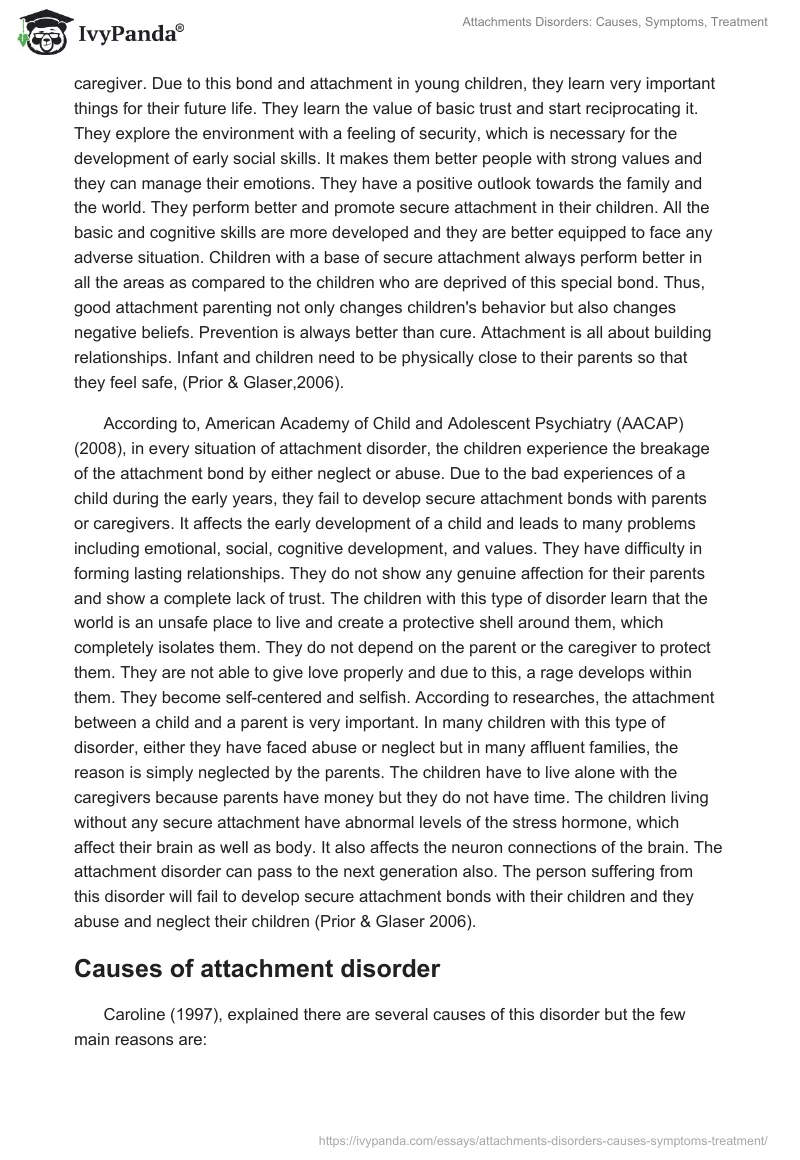 Attachments Disorders: Causes, Symptoms, Treatment. Page 2