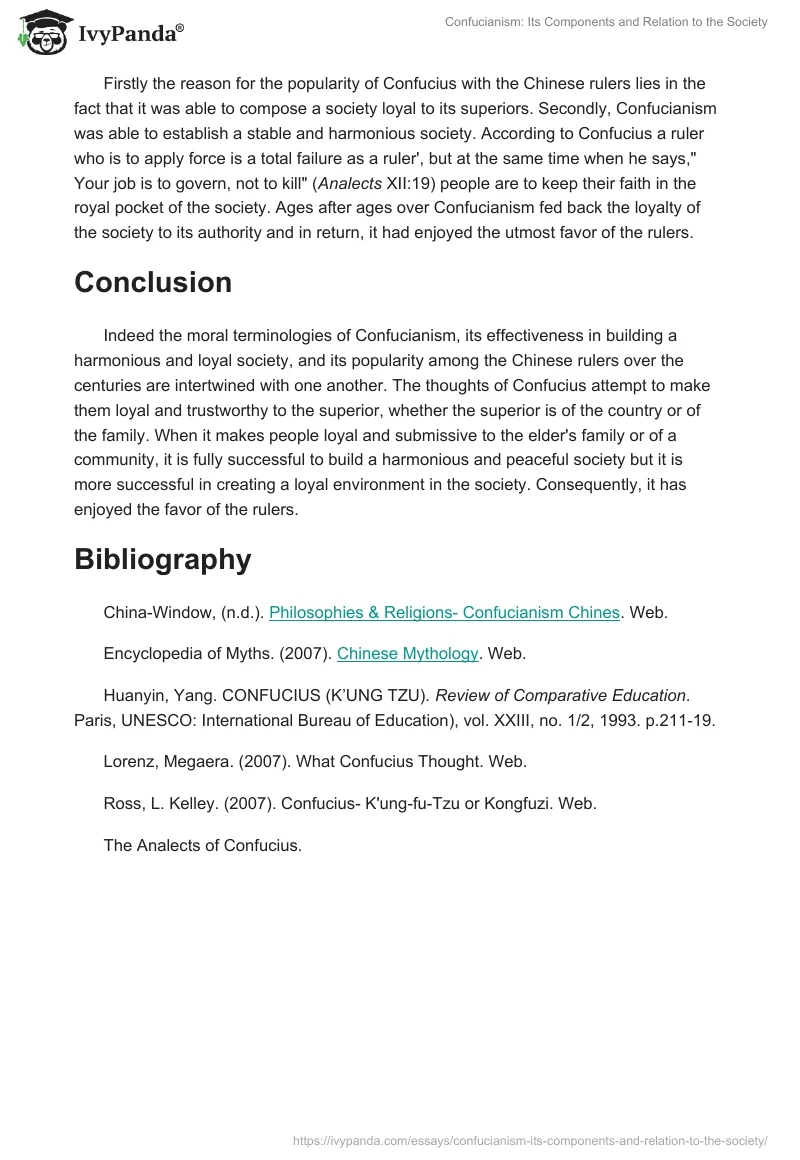 Confucianism: Its Components and Relation to the Society. Page 4