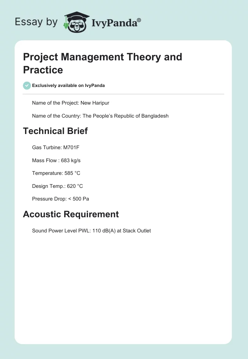 Project Management Theory and Practice. Page 1