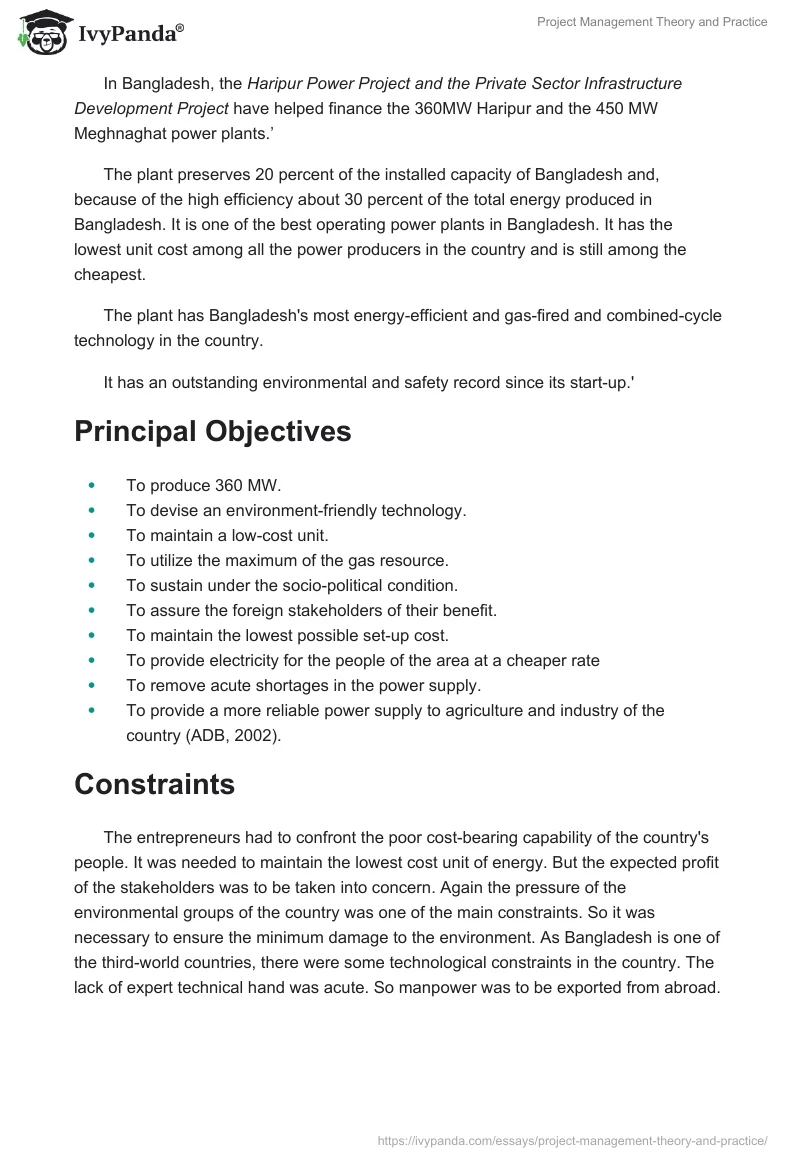 Project Management Theory and Practice. Page 3