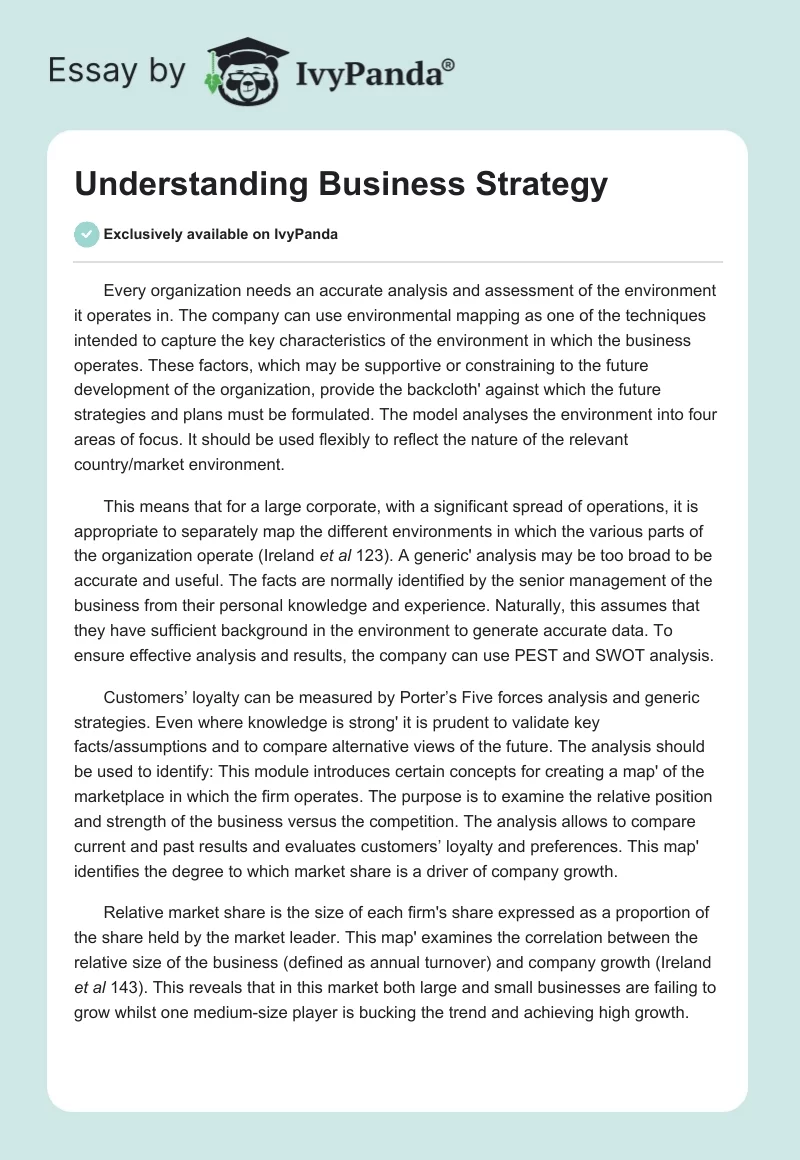 Understanding Business Strategy. Page 1