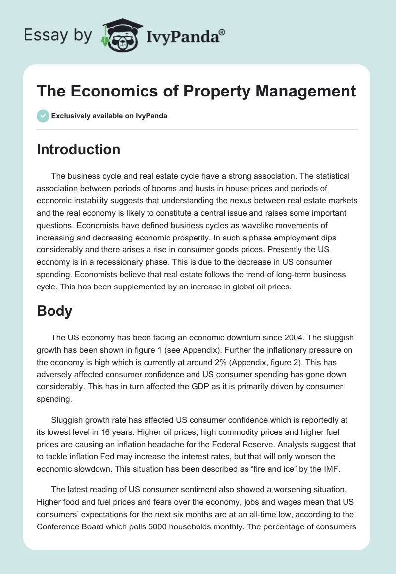 The Economics of Property Management. Page 1