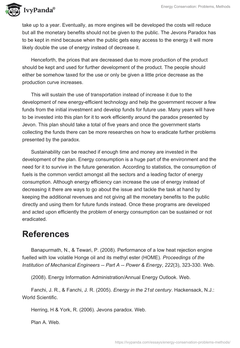 Energy Conservation: Problems, Methods. Page 5
