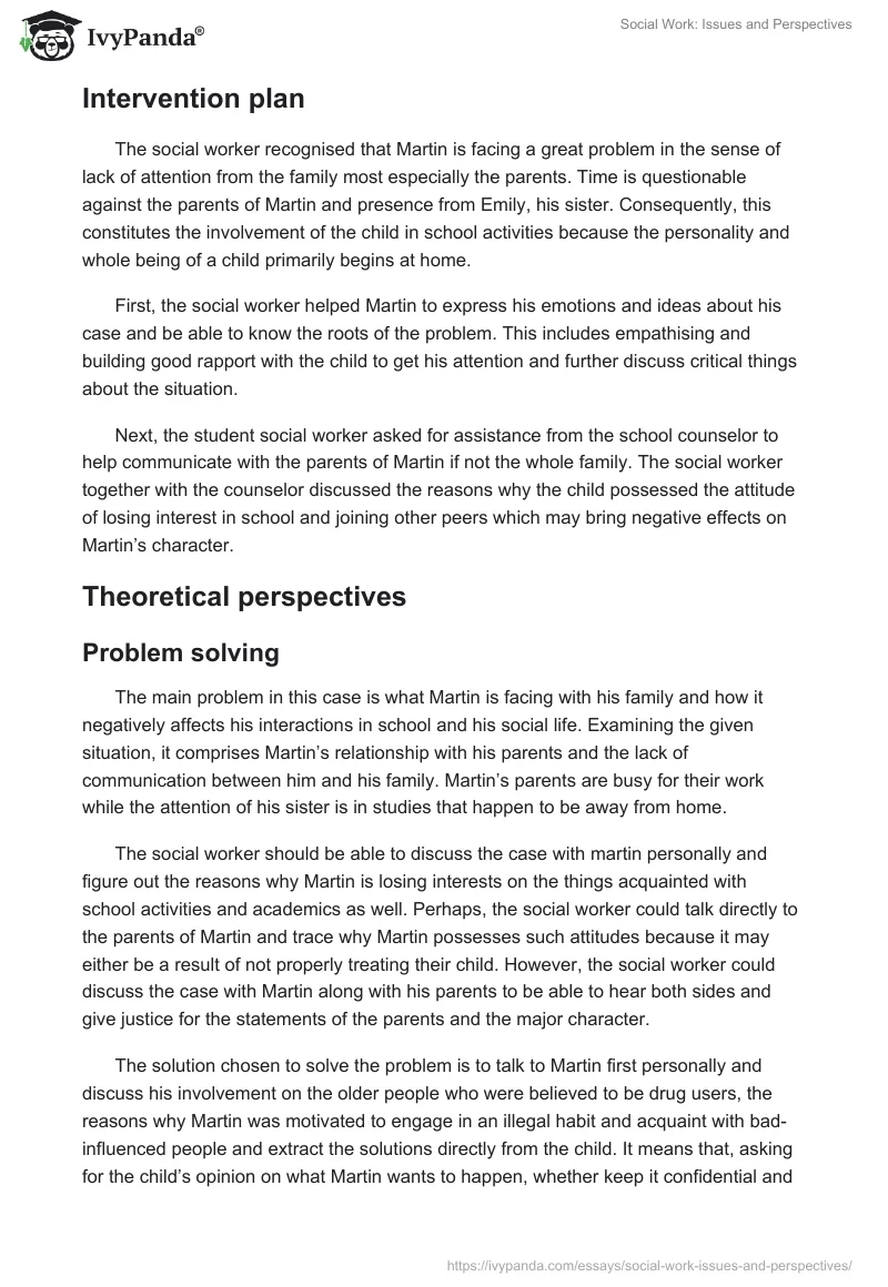 Social Work: Issues and Perspectives. Page 3