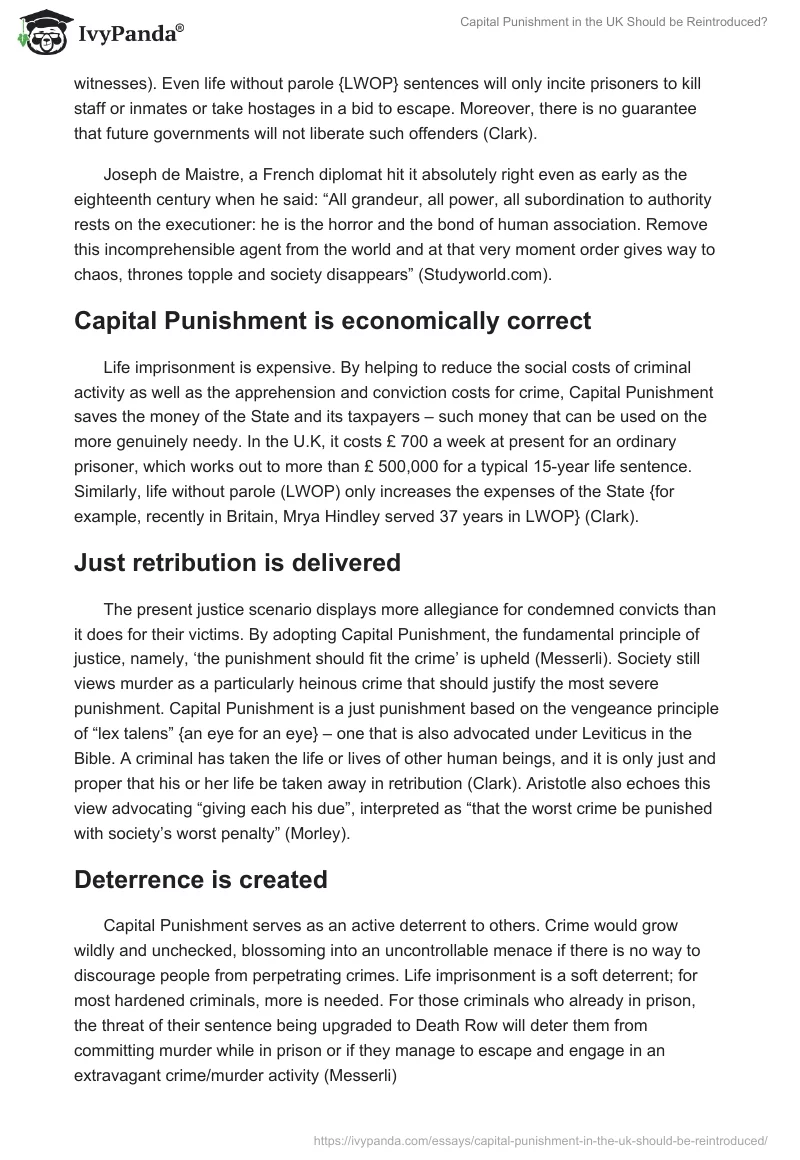 Capital Punishment in the UK Should be Reintroduced?. Page 2