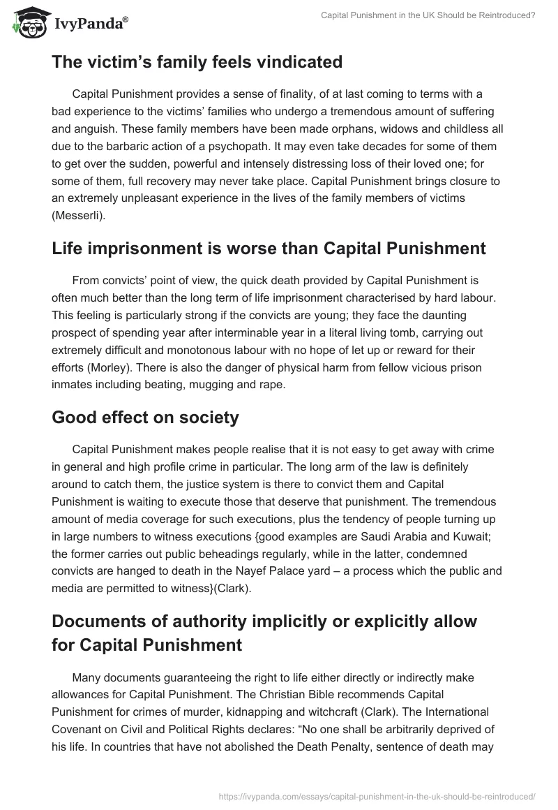 Capital Punishment in the UK Should be Reintroduced?. Page 3