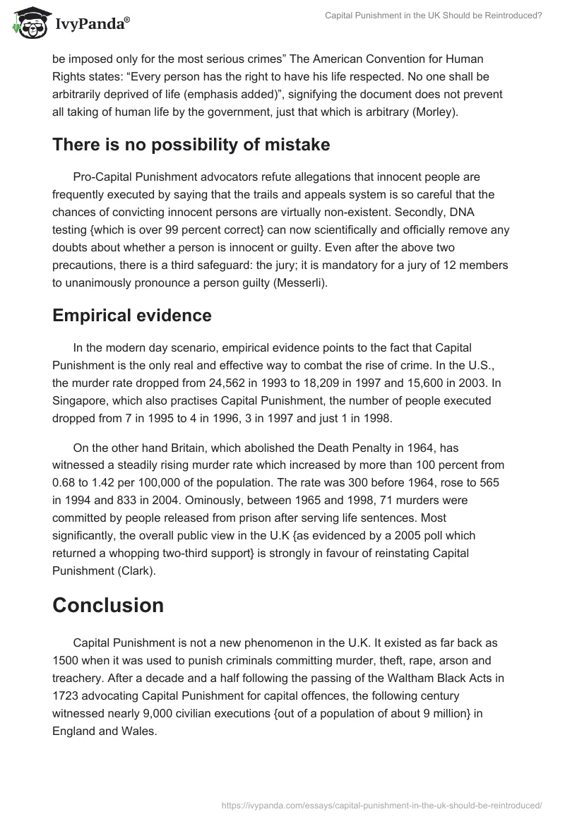 Capital Punishment in the UK Should be Reintroduced?. Page 4
