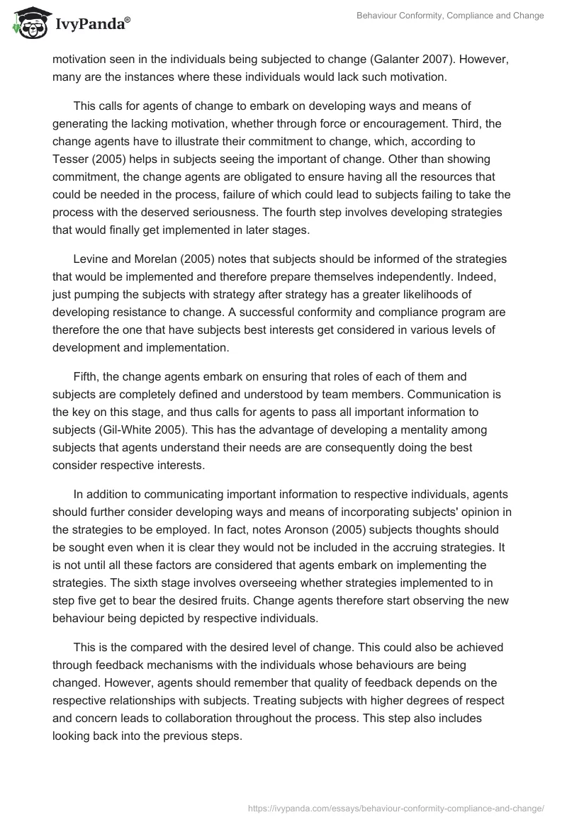 Behaviour Conformity, Compliance and Change. Page 4