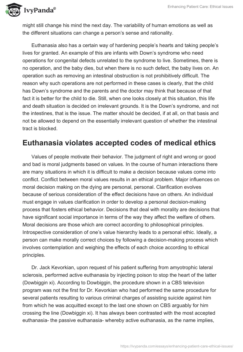 Enhancing Patient Care: Ethical Issues. Page 4