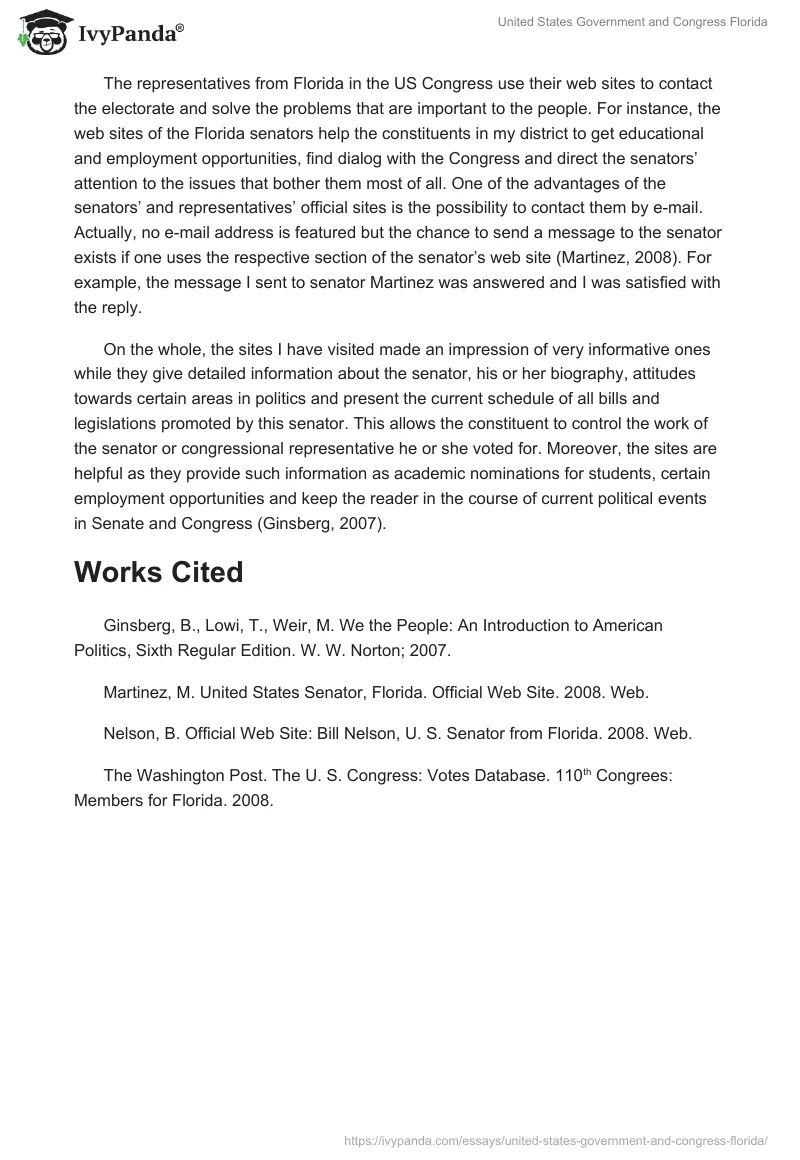 United States Government and Congress Florida. Page 2