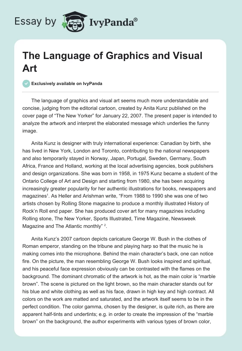 The Language of Graphics and Visual Art. Page 1