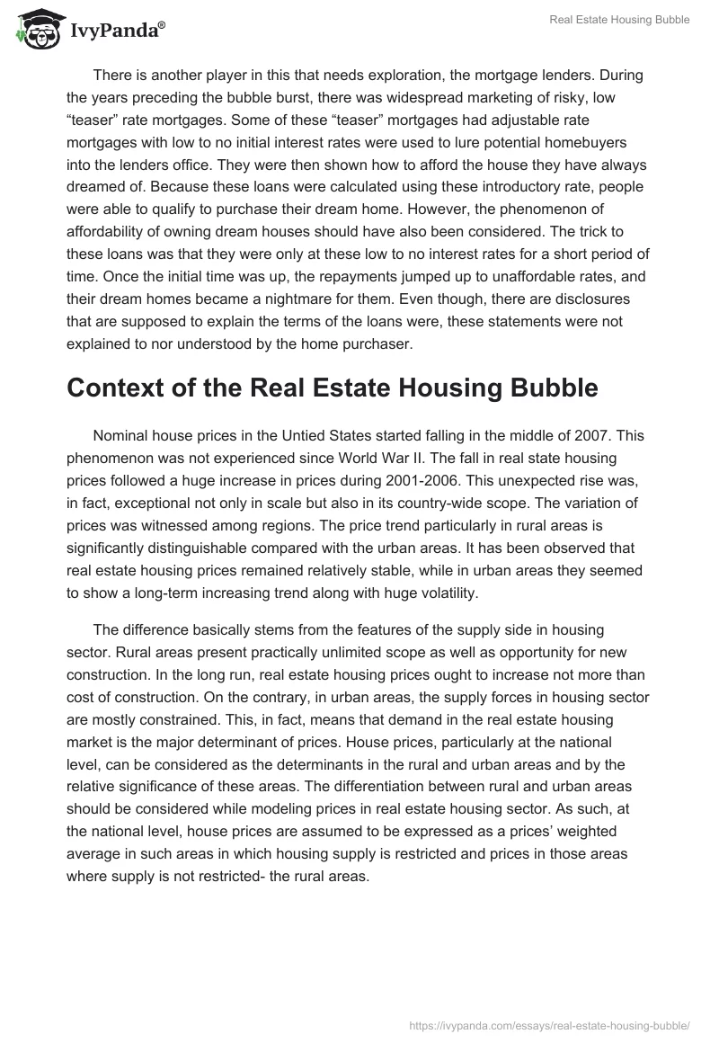 Real Estate Housing Bubble. Page 2