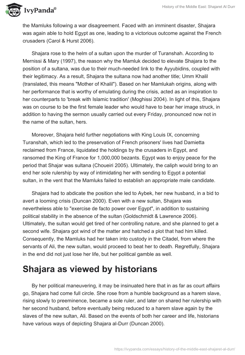 History of the Middle East: Shajaret Al Durr. Page 3