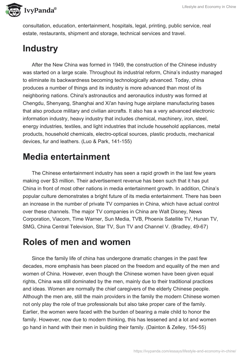 Lifestyle and Economy in Chine. Page 2