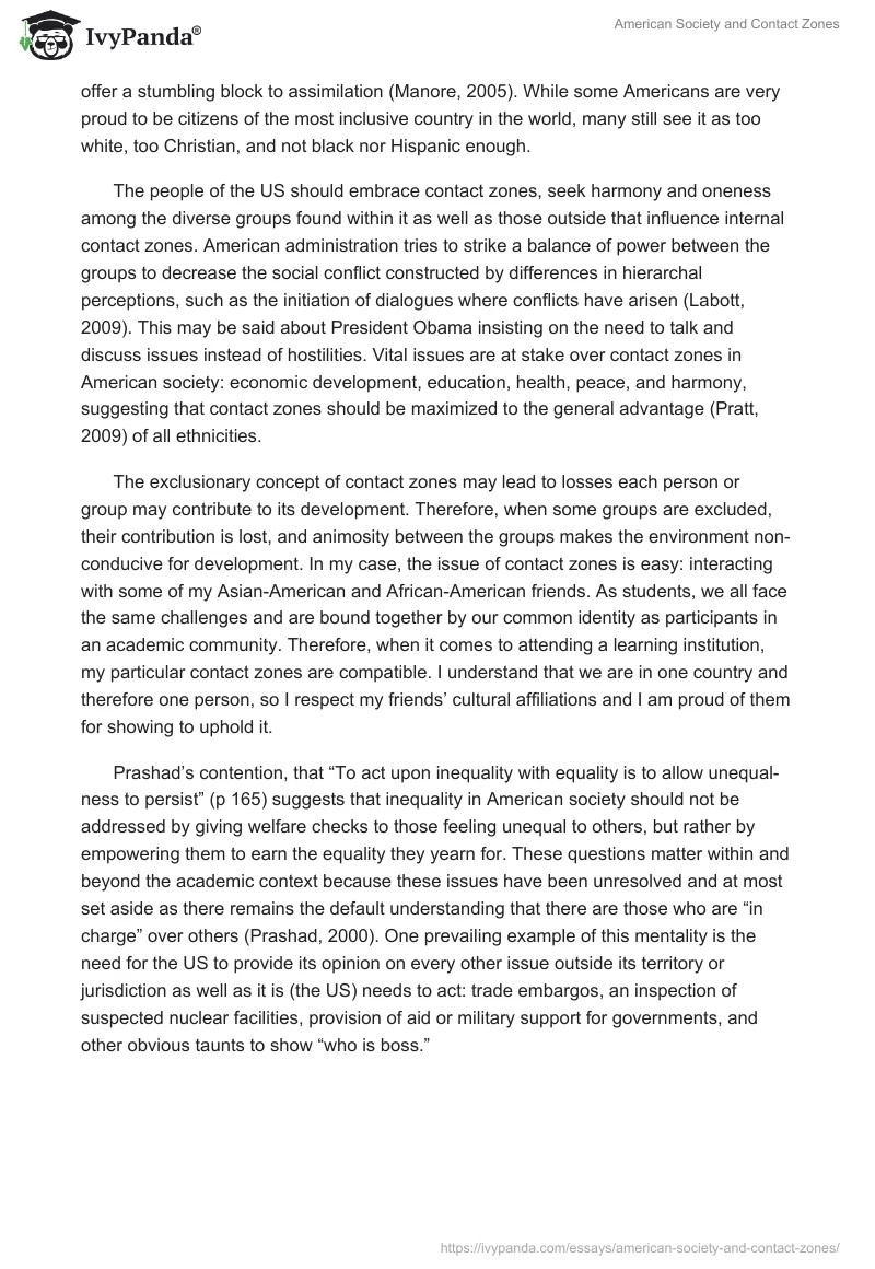 American Society and "Contact Zones". Page 3
