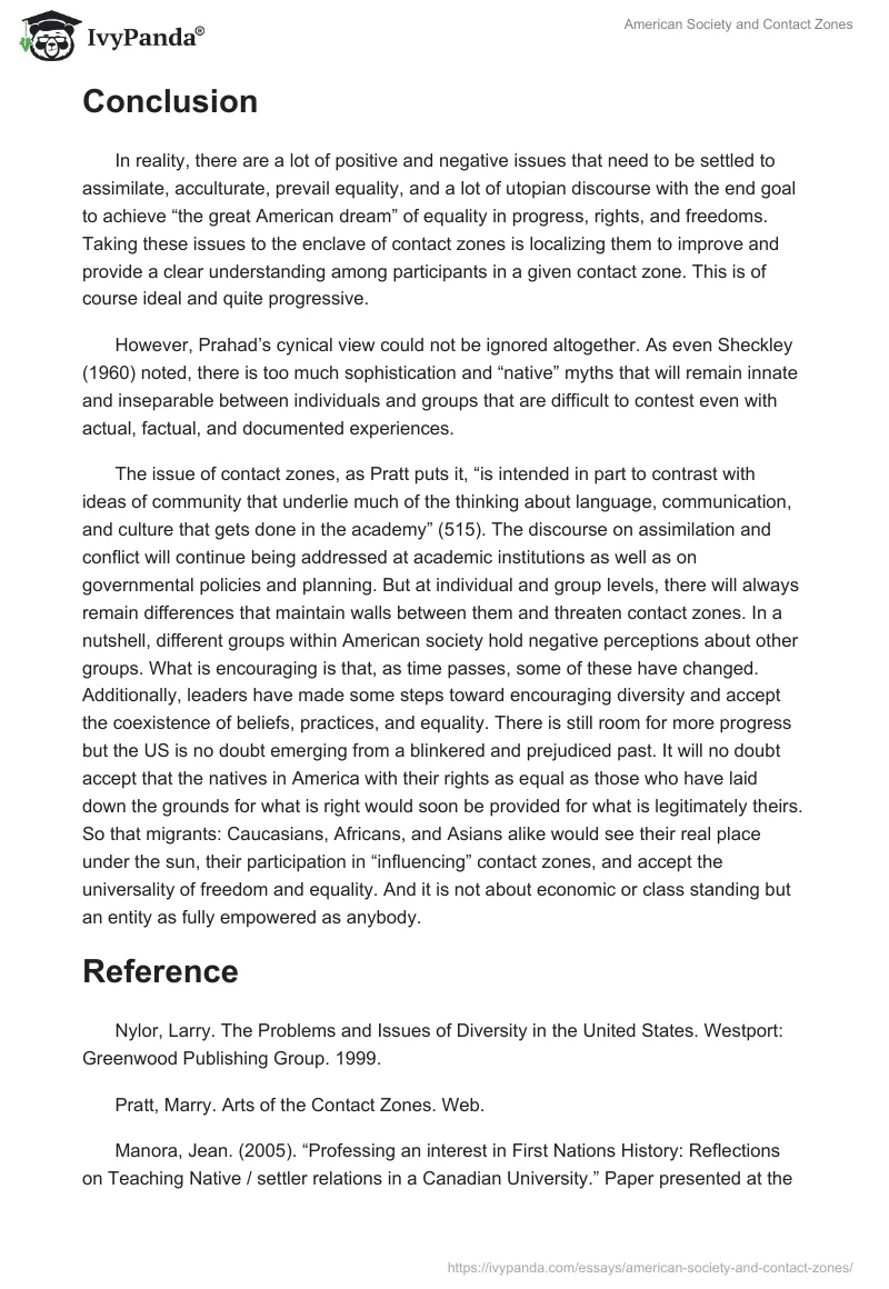 American Society and "Contact Zones". Page 4