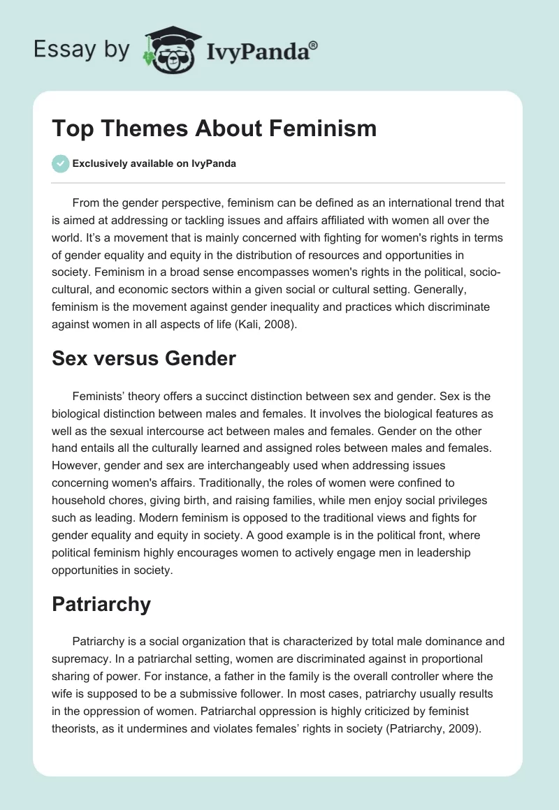 Top Themes About Feminism. Page 1