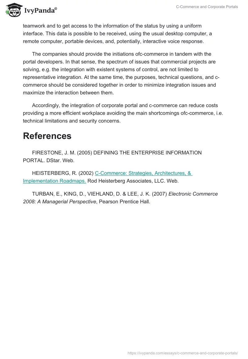 C-Commerce and Corporate Portals. Page 2