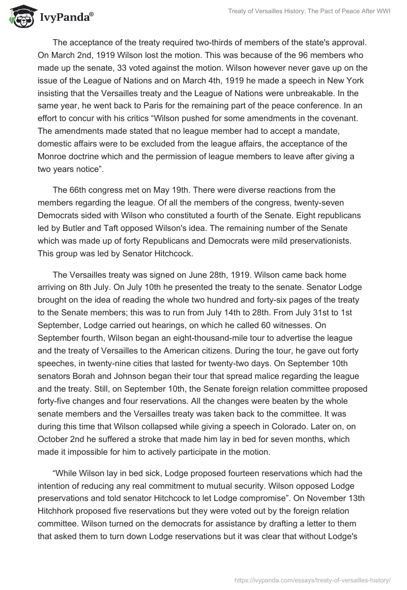 Treaty of Versailles History: The Pact of Peace After WWI. Page 3