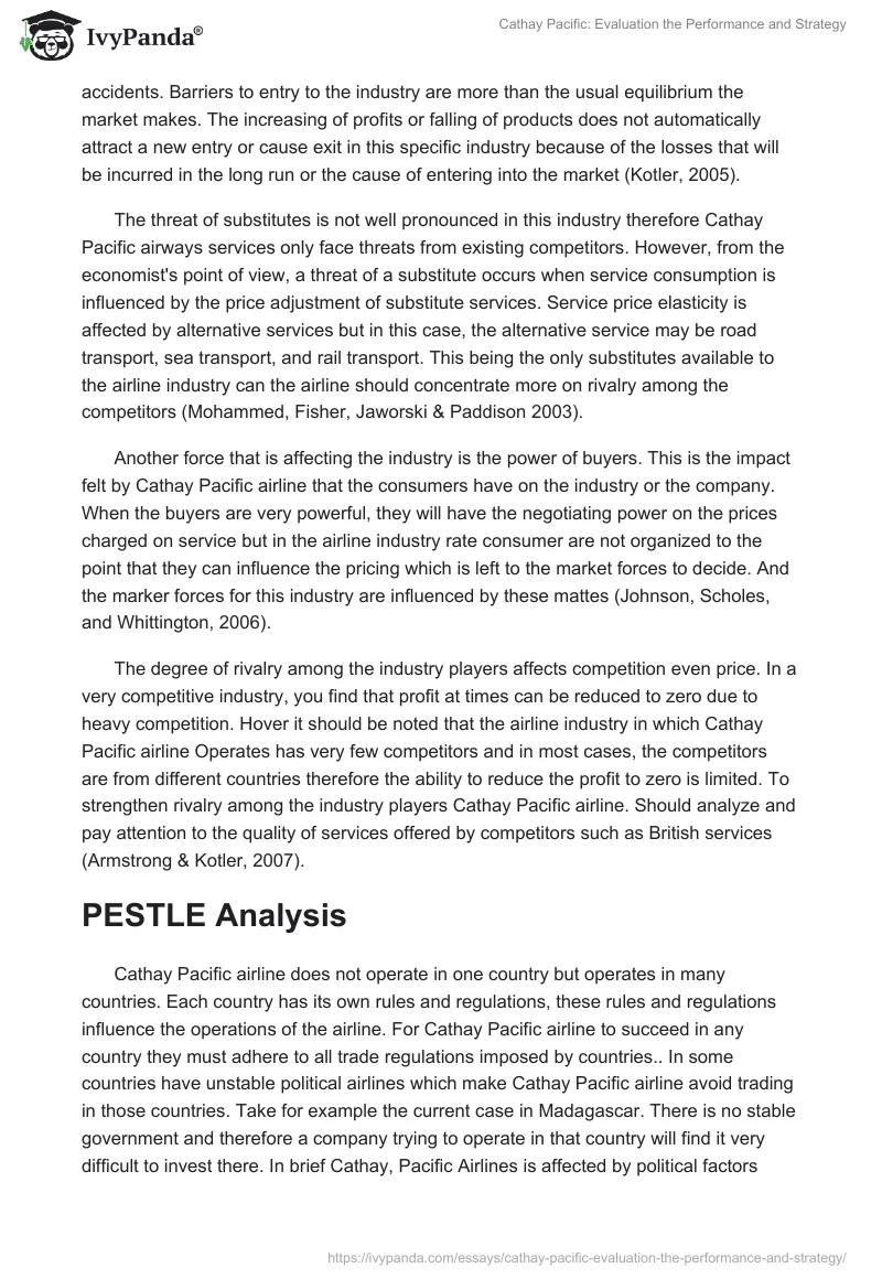 Cathay Pacific: Evaluation the Performance and Strategy. Page 3
