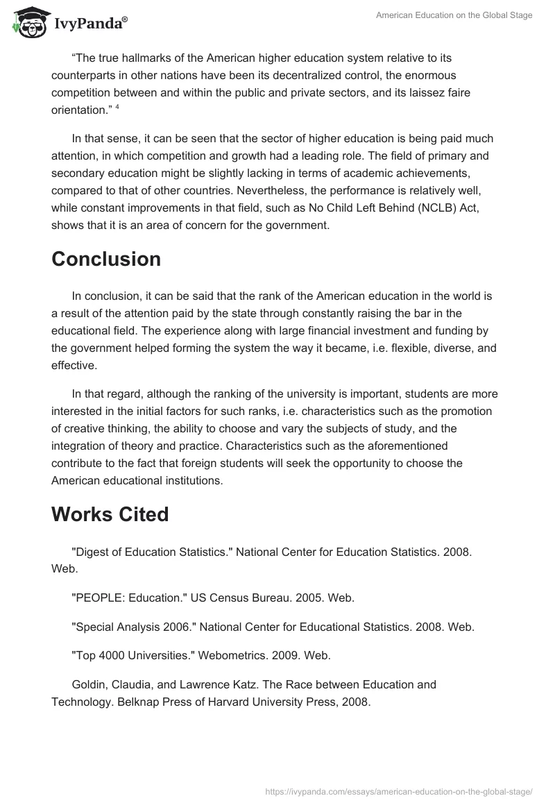 American Education on the Global Stage. Page 2