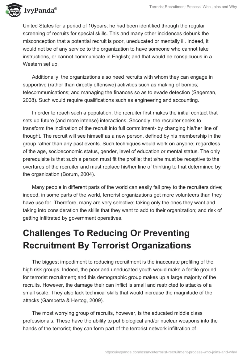 Terrorist Recruitment Process: Who Joins and Why. Page 5